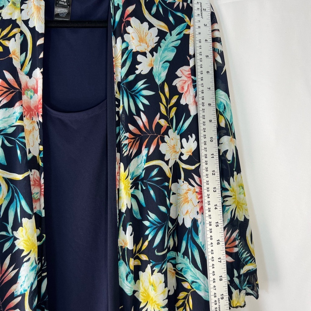 Navy Dress with Floral Sheer Kimono Size 18 NWT - Picture 7 of 9